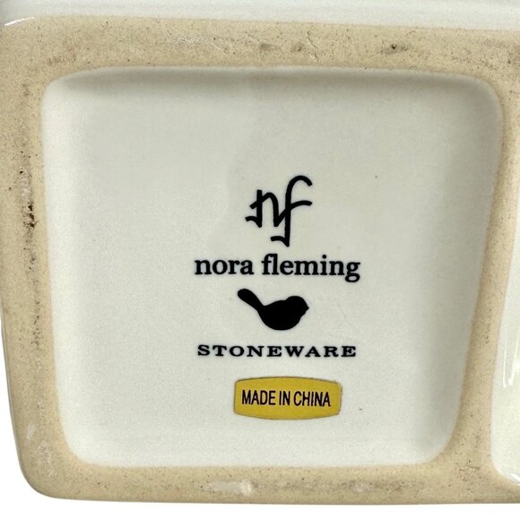 Nora Fleming Pearl Dot Square Cutie Container Stoneware Retired CC01 Lot Of 2 - Picture 8 of 10